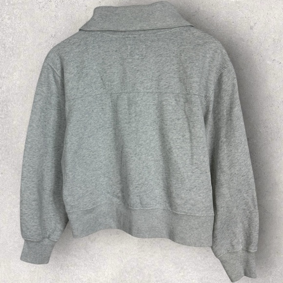 Abercrombie Soft Collection Drama Wedgey Henley Cropped 90s Sweatshirt Sz Medium - Picture 14 of 15